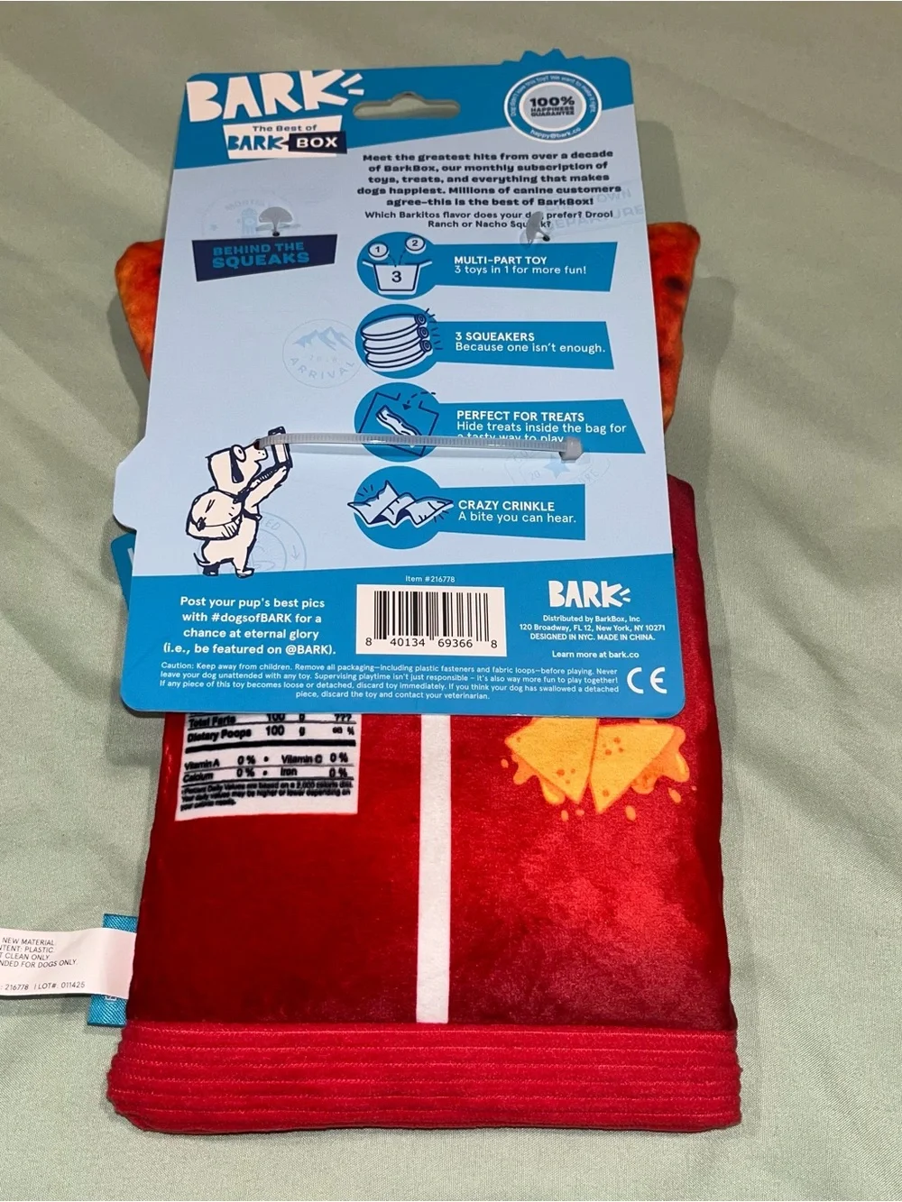 BARK Nacho Squeak Chips Dog Toy